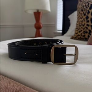 All Saints Black Belt with Gold Buckle